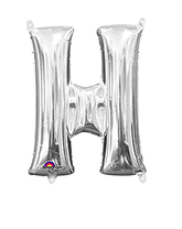 Silver Letter "H" Mylar 16 Inch Balloon